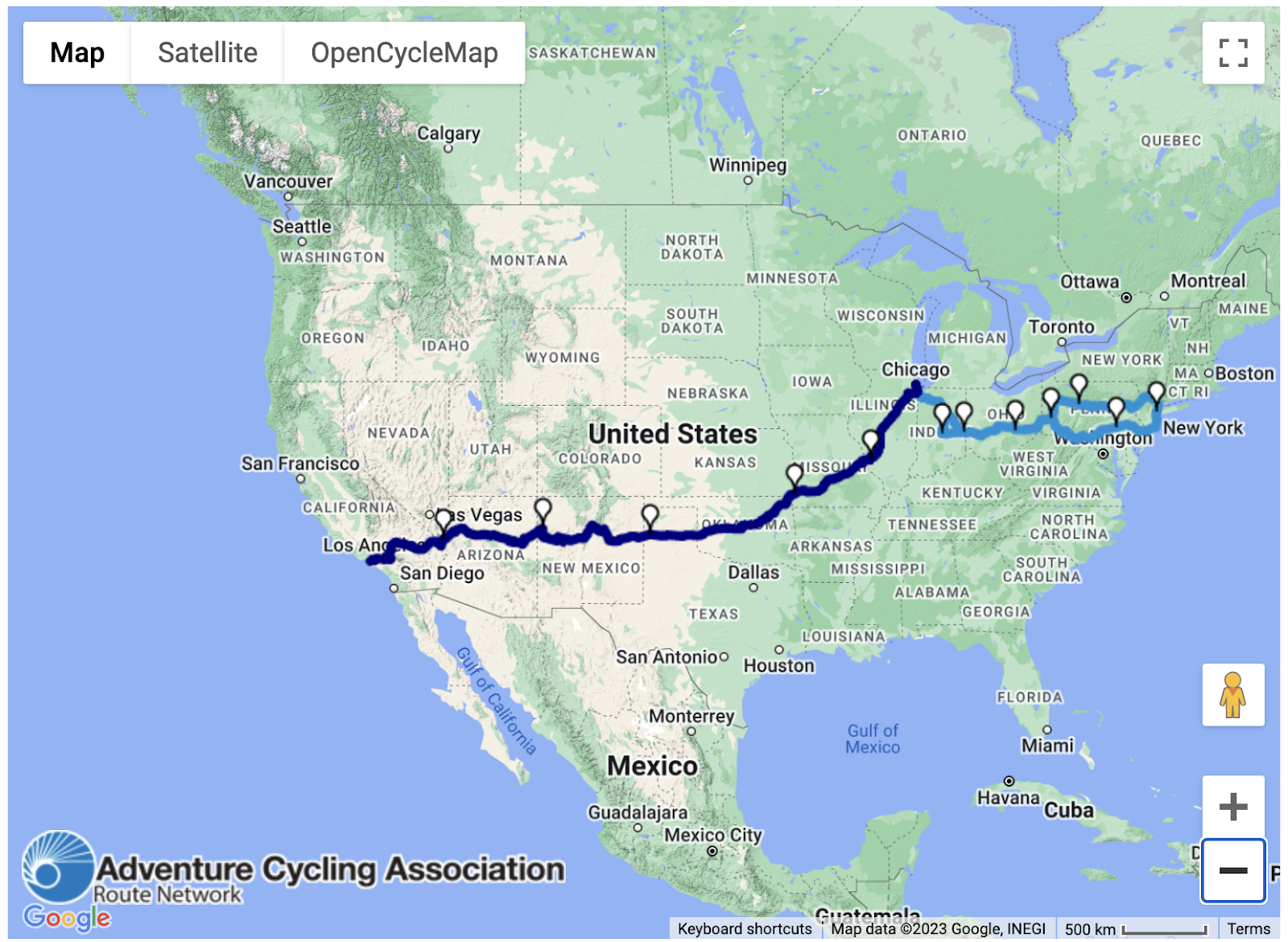 Map of Rotisserie Ride route